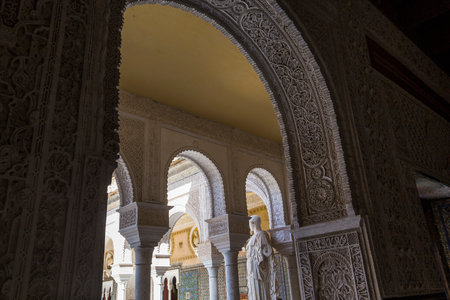 SEVILLE, ANDALUSIA, SPAIN, MAY 24, 2017 : interiors and details of Casa de Pilatos, may 24, 2017, in Seville, andalusia, spainのeditorial素材