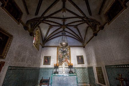SEVILLE, ANDALUSIA, SPAIN, MAY 24, 2017 : interiors and details of Casa de Pilatos, may 24, 2017, in Seville, andalusia, spainのeditorial素材