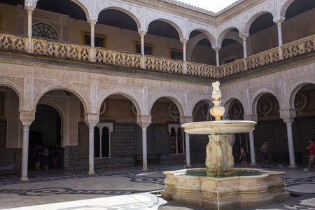 SEVILLE, ANDALUSIA, SPAIN, MAY 24, 2017 : interiors and details of Casa de Pilatos, may 24, 2017, in Seville, andalusia, spainのeditorial素材