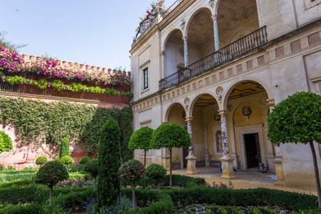 SEVILLE, ANDALUSIA, SPAIN, MAY 24, 2017 : interiors and details of Casa de Pilatos, may 24, 2017, in Seville, andalusia, spainのeditorial素材