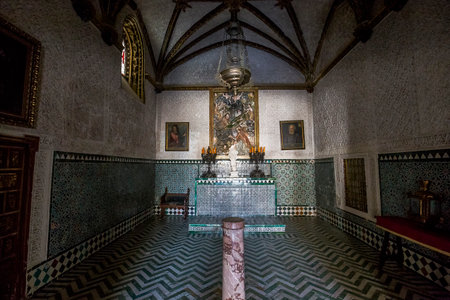SEVILLE, ANDALUSIA, SPAIN, MAY 24, 2017 : interiors and details of Casa de Pilatos, may 24, 2017, in Seville, andalusia, spainのeditorial素材