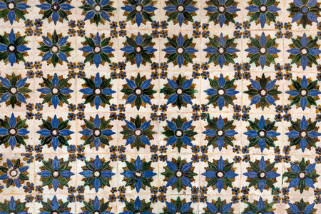 SEVILLE, ANDALUSIA, SPAIN, MAY 24, 2017 : ceramic azulejos wall decor in Casa de Pilatos, may 24, 2017, in Seville, andalusia, spainのeditorial素材