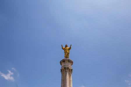 FATIMA, PORTUGAL, JUNE, 21, 2017 : on the esplanade  of  sanctuary of our lady of Fatima, june 21, 2017, in Fatima, Portugalのeditorial素材