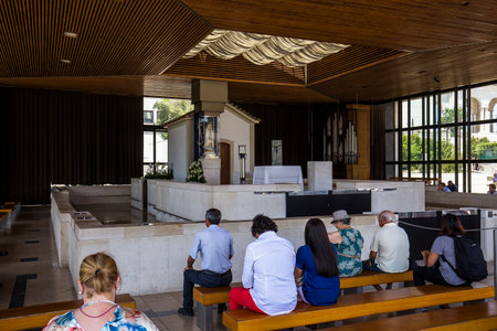 FATIMA, PORTUGAL, JUNE, 21, 2017 : on the esplanade  of  sanctuary of our lady of Fatima, june 21, 2017, in Fatima, Portugalのeditorial素材