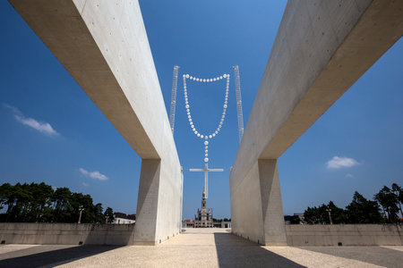 FATIMA, PORTUGAL, JUNE, 21, 2017 : on the esplanade  of  sanctuary of our lady of Fatima, june 21, 2017, in Fatima, Portugalのeditorial素材