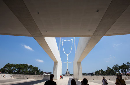 FATIMA, PORTUGAL, JUNE, 21, 2017 : on the esplanade  of  sanctuary of our lady of Fatima, june 21, 2017, in Fatima, Portugalのeditorial素材
