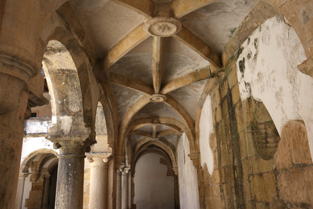 TOMAR, PORTUGAL, JUNE, 23, 2017 : architectural details of  Convent of Christ, june 23, 2017, in Tomar, Portugalのeditorial素材