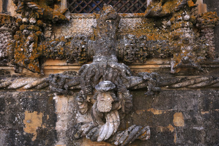 TOMAR, PORTUGAL, JUNE, 23, 2017 : architectural details of  Convent of Christ, june 23, 2017, in Tomar, Portugalのeditorial素材
