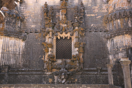 TOMAR, PORTUGAL, JUNE, 23, 2017 : architectural details of  Convent of Christ, june 23, 2017, in Tomar, Portugalのeditorial素材