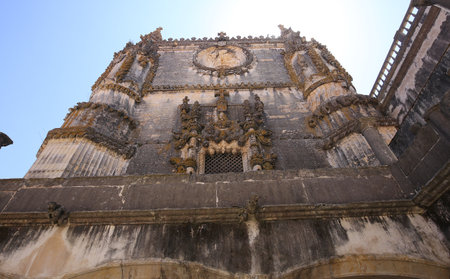 TOMAR, PORTUGAL, JUNE, 23, 2017 : architectural details of  Convent of Christ, june 23, 2017, in Tomar, Portugalのeditorial素材