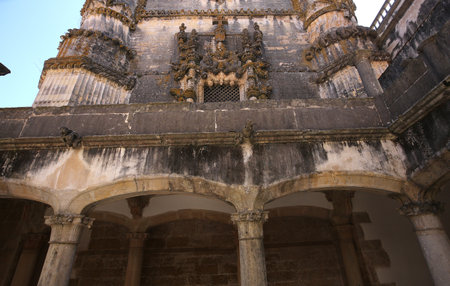 TOMAR, PORTUGAL, JUNE, 23, 2017 : architectural details of  Convent of Christ, june 23, 2017, in Tomar, Portugalのeditorial素材