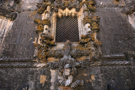TOMAR, PORTUGAL, JUNE, 23, 2017 : architectural details of  Convent of Christ, june 23, 2017, in Tomar, Portugalのeditorial素材