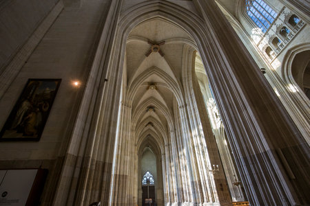 NANTES, FRANCE, OCTOBER 29, 2016 : architectural details of saint paul saint peter cathedral, october 29, 2016, in Nantes, Franceのeditorial素材
