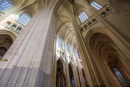NANTES, FRANCE, OCTOBER 29, 2016 : architectural details of saint paul saint peter cathedral, october 29, 2016, in Nantes, Franceのeditorial素材