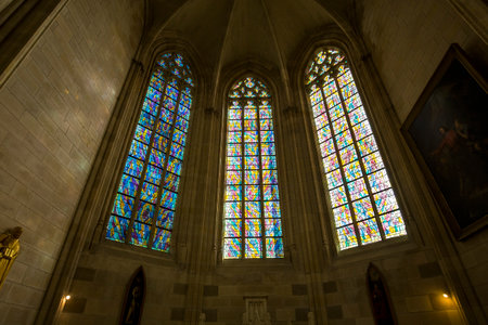 NANTES, FRANCE, OCTOBER 29, 2016 : architectural details of saint paul saint peter cathedral, october 29, 2016, in Nantes, Franceのeditorial素材