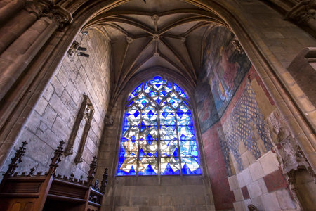 NEVERS, FRANCE, SEPTEMBER 20, 2016 : interiors and details of saint-cyr-sainte-julitte cathedral, september 20, 2016, in Nevers, Franceのeditorial素材