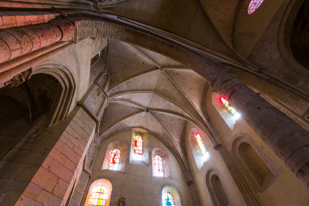 NEVERS, FRANCE, SEPTEMBER 20, 2016 : interiors and details of saint-cyr-sainte-julitte cathedral, september 20, 2016, in Nevers, Franceのeditorial素材
