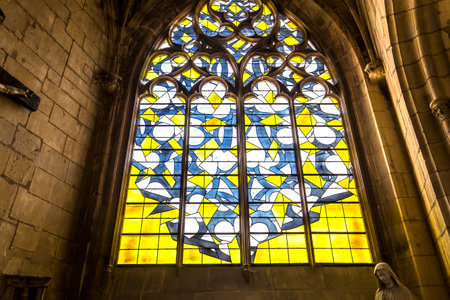NEVERS, FRANCE, SEPTEMBER 20, 2016 : interiors and details of saint-cyr-sainte-julitte cathedral, september 20, 2016, in Nevers, Franceのeditorial素材