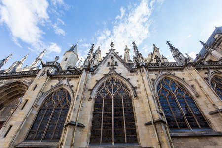 NEVERS, FRANCE, SEPTEMBER 20, 2016 : interiors and details of saint-cyr-sainte-julitte cathedral, september 20, 2016, in Nevers, Franceのeditorial素材