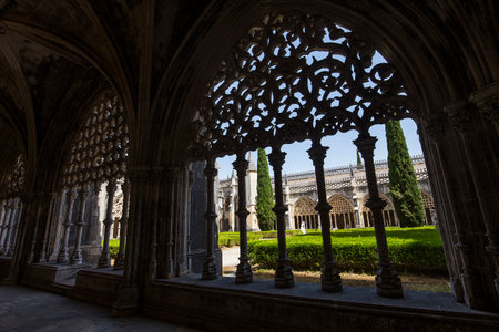 BATALHA, PORTUGAL, JUNE, 20, 2017 : architectural details of  Batalha monastery, june 20, 2017, in Batalha, Portugalのeditorial素材