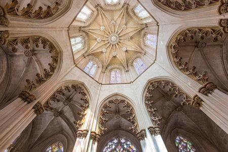 BATALHA, PORTUGAL, JUNE, 20, 2017 : architectural details of  Batalha monastery, june 20, 2017, in Batalha, Portugalのeditorial素材