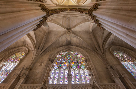 BATALHA, PORTUGAL, JUNE, 20, 2017 : architectural details of  Batalha monastery, june 20, 2017, in Batalha, Portugalのeditorial素材