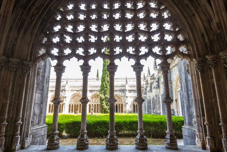 BATALHA, PORTUGAL, JUNE, 20, 2017 : architectural details of  Batalha monastery, june 20, 2017, in Batalha, Portugalのeditorial素材