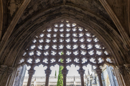 BATALHA, PORTUGAL, JUNE, 20, 2017 : architectural details of  Batalha monastery, june 20, 2017, in Batalha, Portugalのeditorial素材