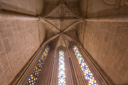 BATALHA, PORTUGAL, JUNE, 20, 2017 : architectural details of  Batalha monastery, june 20, 2017, in Batalha, Portugalのeditorial素材