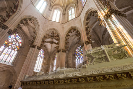 BATALHA, PORTUGAL, JUNE, 20, 2017 : architectural details of  Batalha monastery, june 20, 2017, in Batalha, Portugalのeditorial素材