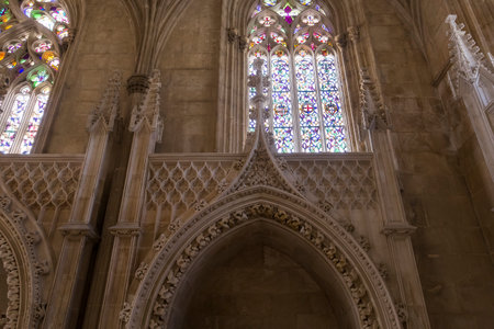 BATALHA, PORTUGAL, JUNE, 20, 2017 : architectural details of  Batalha monastery, june 20, 2017, in Batalha, Portugalのeditorial素材