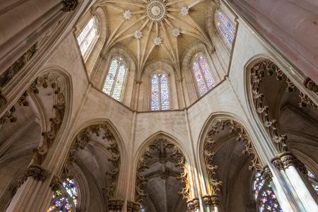 BATALHA, PORTUGAL, JUNE, 20, 2017 : architectural details of  Batalha monastery, june 20, 2017, in Batalha, Portugalのeditorial素材