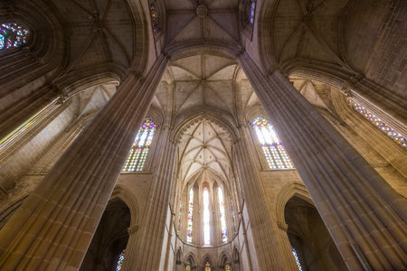 BATALHA, PORTUGAL, JUNE, 20, 2017 : architectural details of  Batalha monastery, june 20, 2017, in Batalha, Portugalのeditorial素材