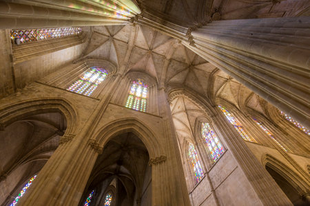 BATALHA, PORTUGAL, JUNE, 20, 2017 : architectural details of  Batalha monastery, june 20, 2017, in Batalha, Portugalのeditorial素材