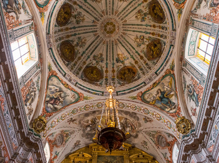 SEVILLE, ANDALUSIA, SPAIN, MAY, 25, 2017 : interiors  of  hospital de los venerables church, may 25, 2017, in Seville, andalusia, spainのeditorial素材