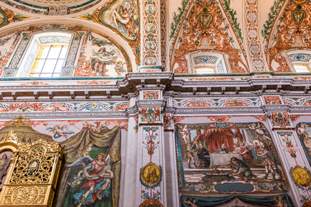 SEVILLE, ANDALUSIA, SPAIN, MAY, 25, 2017 : interiors  of  hospital de los venerables church, may 25, 2017, in Seville, andalusia, spainのeditorial素材