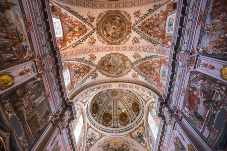 SEVILLE, ANDALUSIA, SPAIN, MAY, 25, 2017 : interiors  of  hospital de los venerables church, may 25, 2017, in Seville, andalusia, spainのeditorial素材