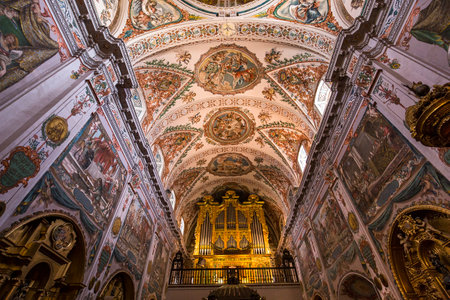 SEVILLE, ANDALUSIA, SPAIN, MAY, 25, 2017 : interiors  of  hospital de los venerables church, may 25, 2017, in Seville, andalusia, spainのeditorial素材