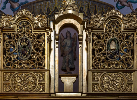 SEVILLE, ANDALUSIA, SPAIN, MAY, 25, 2017 : interiors  of  hospital de los venerables church, may 25, 2017, in Seville, andalusia, spainのeditorial素材