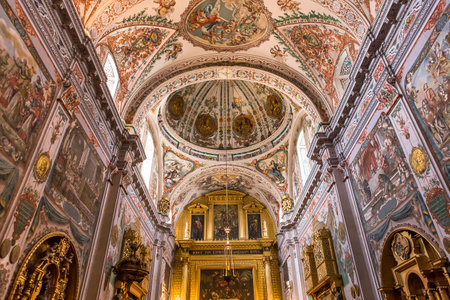 SEVILLE, ANDALUSIA, SPAIN, MAY, 25, 2017 : interiors  of  hospital de los venerables church, may 25, 2017, in Seville, andalusia, spainのeditorial素材
