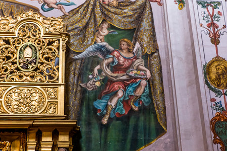 SEVILLE, ANDALUSIA, SPAIN, MAY, 25, 2017 : interiors  of  hospital de los venerables church, may 25, 2017, in Seville, andalusia, spainのeditorial素材