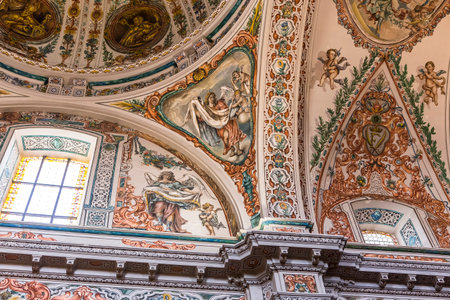 SEVILLE, ANDALUSIA, SPAIN, MAY, 25, 2017 : interiors  of  hospital de los venerables church, may 25, 2017, in Seville, andalusia, spainのeditorial素材