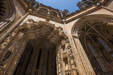 BATALHA, PORTUGAL, JUNE, 20, 2017 : architectural details of  Batalha monastery, june 20, 2017, in Batalha, Portugalのeditorial素材