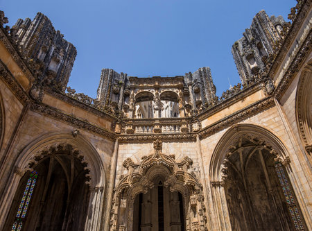 BATALHA, PORTUGAL, JUNE, 20, 2017 : architectural details of  Batalha monastery, june 20, 2017, in Batalha, Portugalのeditorial素材