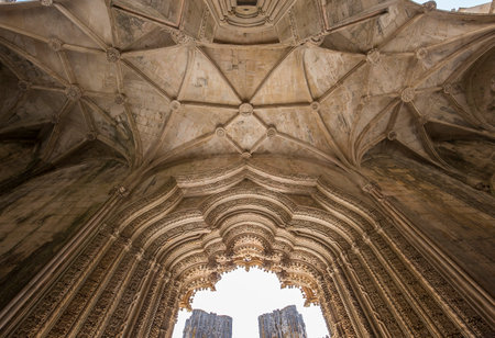 BATALHA, PORTUGAL, JUNE, 20, 2017 : architectural details of  Batalha monastery, june 20, 2017, in Batalha, Portugalのeditorial素材