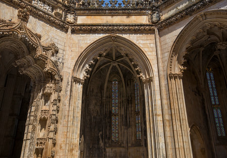 BATALHA, PORTUGAL, JUNE, 20, 2017 : architectural details of  Batalha monastery, june 20, 2017, in Batalha, Portugalのeditorial素材