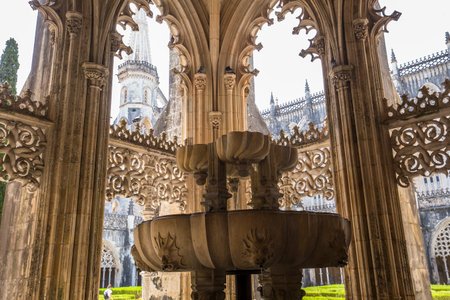 BATALHA, PORTUGAL, JUNE, 20, 2017 : architectural details of  Batalha monastery, june 20, 2017, in Batalha, Portugalのeditorial素材