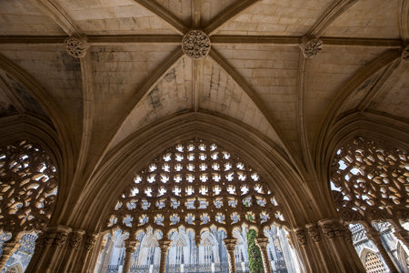 BATALHA, PORTUGAL, JUNE, 20, 2017 : architectural details of  Batalha monastery, june 20, 2017, in Batalha, Portugalのeditorial素材