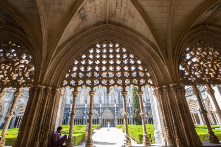 BATALHA, PORTUGAL, JUNE, 20, 2017 : architectural details of  Batalha monastery, june 20, 2017, in Batalha, Portugalのeditorial素材