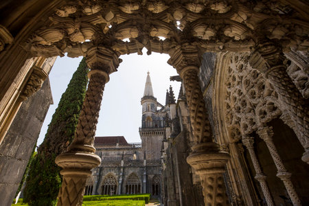 BATALHA, PORTUGAL, JUNE, 20, 2017 : architectural details of  Batalha monastery, june 20, 2017, in Batalha, Portugalのeditorial素材